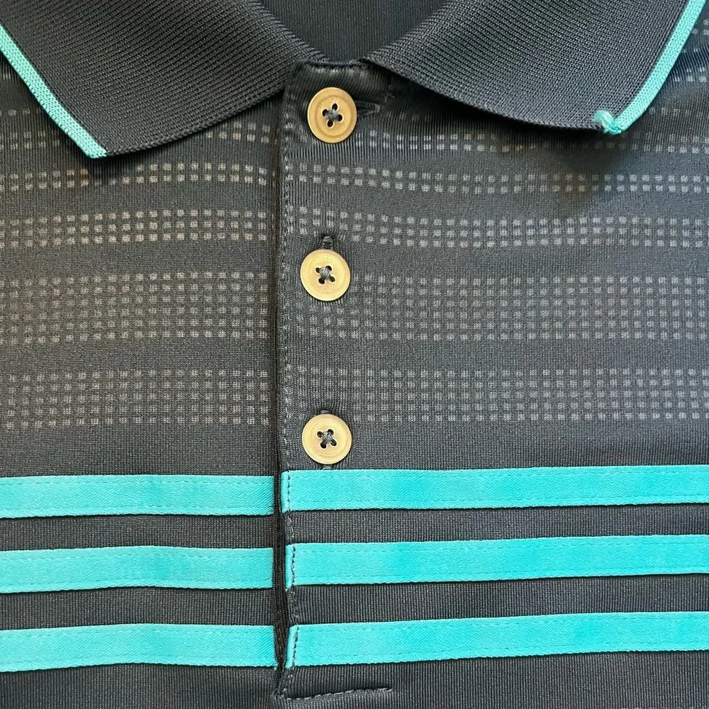 Adidas Mens Puremotion Golf Polo Shirt Short Sleeve Stripe Collared Navy Size XL - Picture 4 of 12